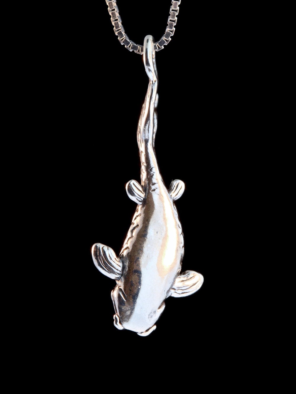 F28 koi Carp pesce ciondolo in vero argento Sterling 925 collana a catena con prideindetails Confezione Regalo