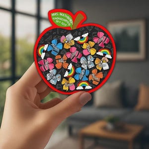 Gepersonaliseerde magneet leraar coquette naam, aangepaste leraar schudmagneet, bedankje voor leraar, leraar appelmagneet
