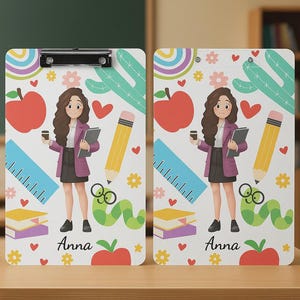 Presse-papiers personnalisé pour professeur - Presse-papiers personnalisé en acrylique avec nom, parfait pour la rentrée ou cadeau de remerciement pour professeur