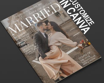 Magazine Wedding Program Template | Editable Canva Booklet