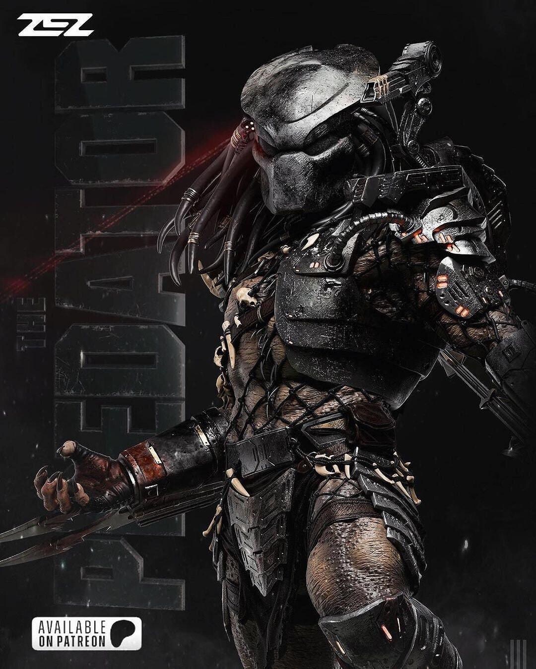 Predator 3D Printed Figure | Unpainted Yautja Hunter Model