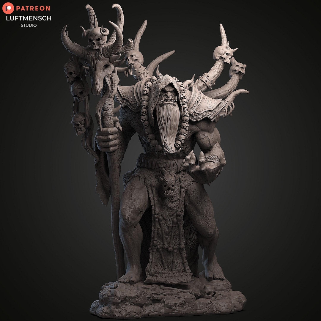 Gul'dan World of Warcraft 3D Printed Figure | Unpainted Orc Warlock ...
