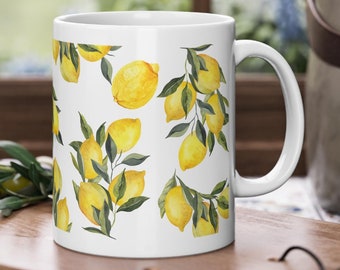 Tasse mit Zitronen, Sommer in Italien, Amalfi, Hochzeitsgeschenk, Geburtstagsgeschenk, Gute Laune, Kaffeetasse, Teetasse, Hochzeit, Tasse