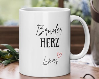 Personalisierte Tasse Bruder, Geschenk für den Bruder, Geschenk personalisiert, Geschenk für Ihn, Kaffeetasse, Teetasse, Bruderherz