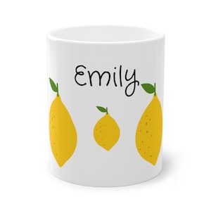 Personalized mug with lemons | Mug with name | Coffee mug | Tea mug | Coffee mug, birthday gift, personalized gift