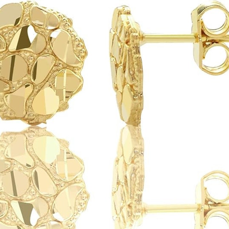 14K Gold Plated Textured Ball Clip Earrings