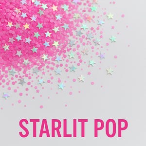 Starlit Pop Hot Pink Star Glitter | Holographic Star & Hex Mix for Tumblers, Crafts  and Party Decor