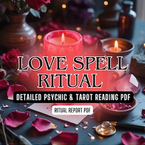 Ritual de amor y lectura psíquica energética / PDF personalizado con lectura de cartas del tarot