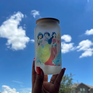 disney princess glass cup