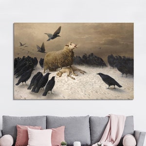 August Friedrich Art Canvas, Albrecht Schenck Art, Reproduction Canvas Art, Anguish Printed, Personalized Gift For Her, Wall Art Decor