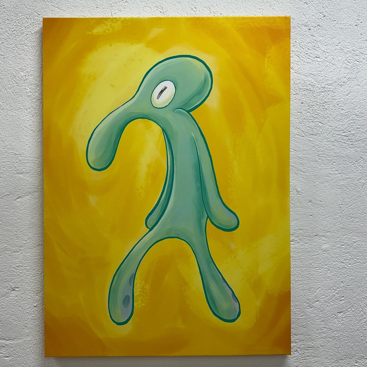 Bold and Brash, Squidward Canvas, Modern Poster Art, Yellow Canvas Art, Home Decor Wall Art, Framed Canvas Art, Yellow Poster, Canvas Art - Etsy