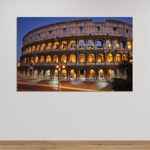 Landmark Art Canvas, Travel Poster, View Wall Decor, Rome Colosseum Wall Hanging, Christmas Decor Art, Office Decor Art,
