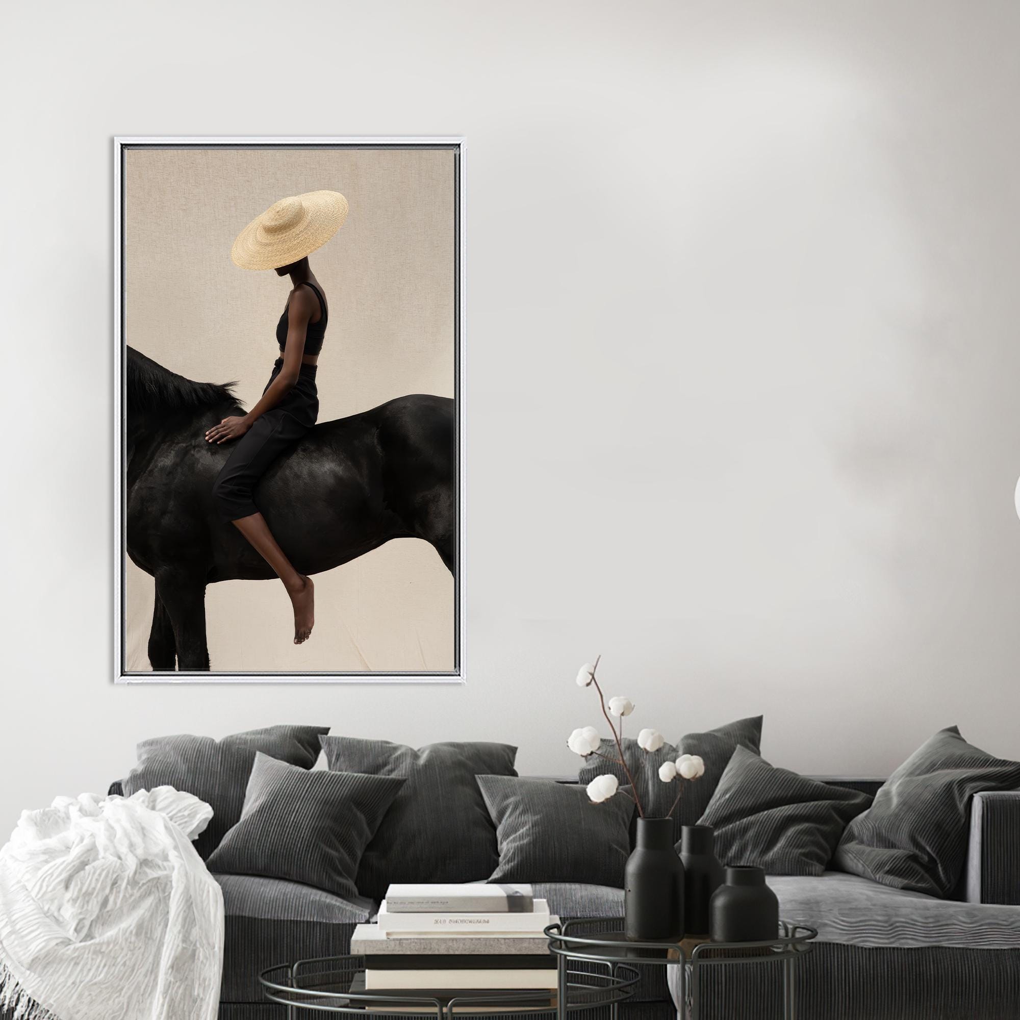 Woman Riding Horse Canvas Print: Modern Wall Art - Etsy