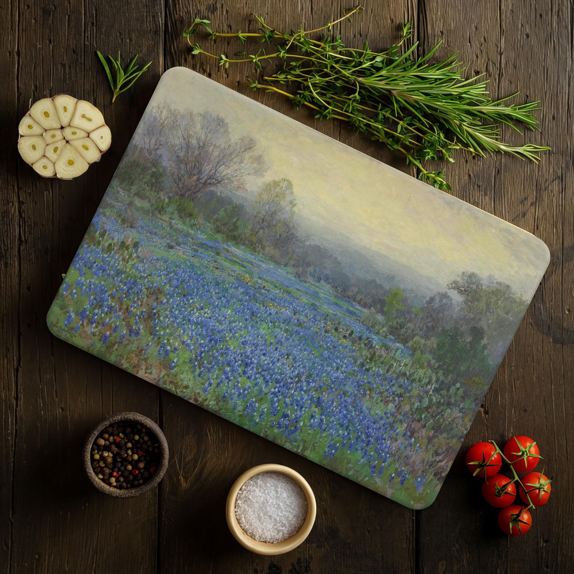 Floral Serving Board, Fields of Bluebonnets Cutting Board, Julian Onderdonk Cutting Board, Famous Serving Board,
