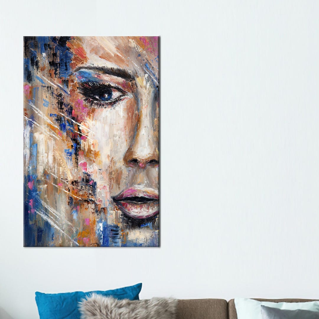 Abstract Woman Portrait Canvas Art: Modern 3D Wall Decor - Etsy