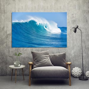 Big Waves Canvas Print, Kitchen Decor Art, Personalized Baby Gift, Blue Canvas, Landscape Art Canvas, Ocean Canvas, Holiday Decor Art,