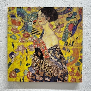 Gustav Klimt Lady Art Nouveau Framed Canvas Print