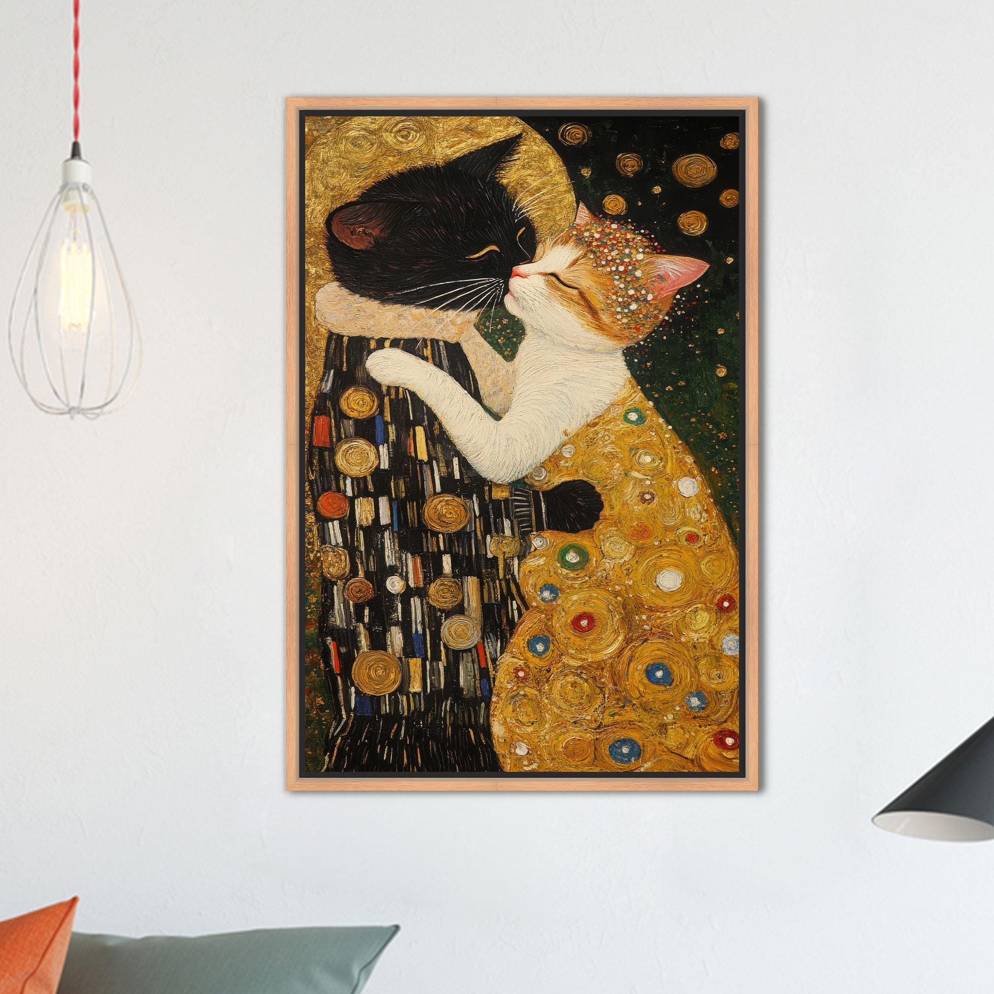 Pixxprint Dolci gattini coccole Stampa su tela 120x80 cm artistica murale
