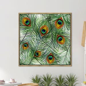 Peacock Feather Canvas Art: Colorful Home Decor