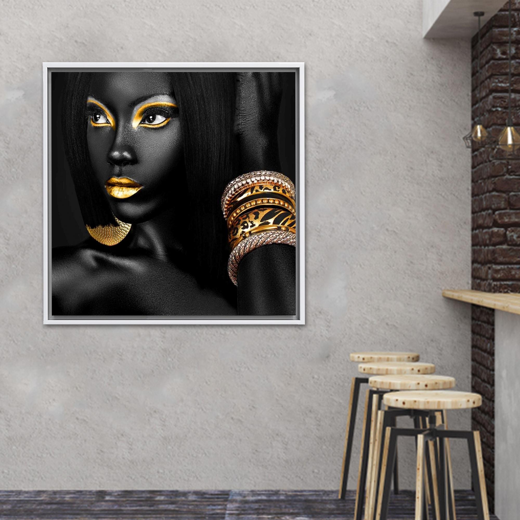 Black Woman Gold Makeup Canvas Print: Ethnic Wall Art Decor - Etsy