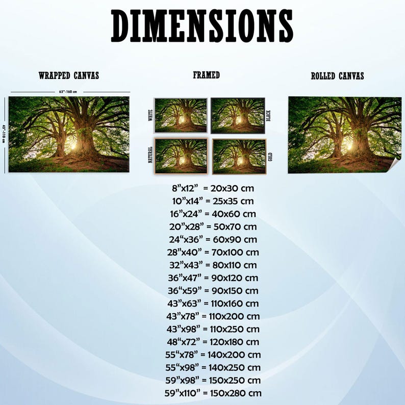 Framed Canvas, Nature Landscape Canvas Print, Tree Canvas Print, Green