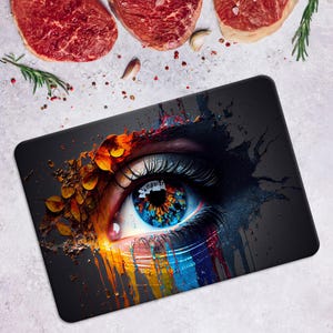 Eye Serving Board, Modern Cutting Board, Eye Illustration Chopping Board, Abstract Eye Chopping Board, Glass Cutting Board,