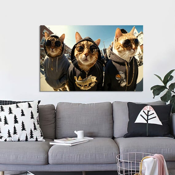 quot;Hooded Cat - Modern Digital Art" Poster for Sale by Ai-michiart