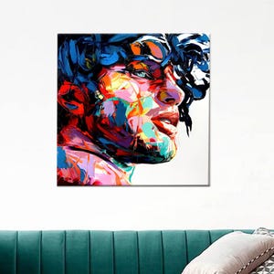 Modern Wall Decor, Colorful Man Painting Artwork, Colorful Man Canvas Art, Abstract Man Canvas Print, Personalized Baby Gift,