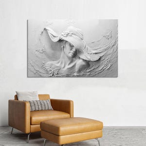 Sculptural Beauty Woman Canvas Art, Abstract Woman Wall Decor, Modern 3D Canvas, 3d Effect Woman Canvas, Home Decoration,