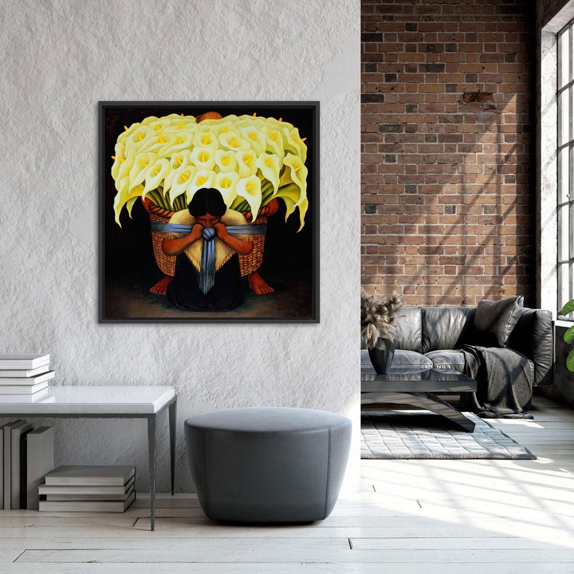 リベラ・フラワーキャリア・アート：額入りコットンキャンバス壁装飾 - Etsy 日本, image size:2000x2000