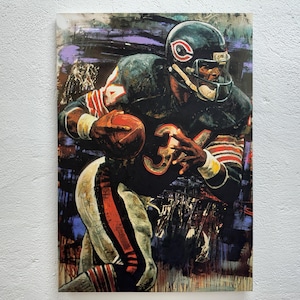 Walter Payton Art, American Sport, Arte em tela famosa, Arte em pôster esportivo, Arte em tela para parede, Decoração de quarto de menino, Presente para ele, Arte em tela moderna