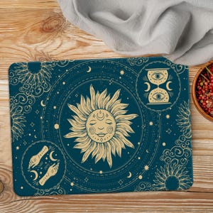 Modern Cutting Board, Abstract Cutting Board, Time Illustration Chopping Board, Sun and Moon Serving Board, Cheese Board,