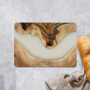 Epoxy Cutting Board, Woodgrain Cutting Board, Epoxy Resin and Woodgrain Glass Print Cutting Board, Modern Cutting Board,