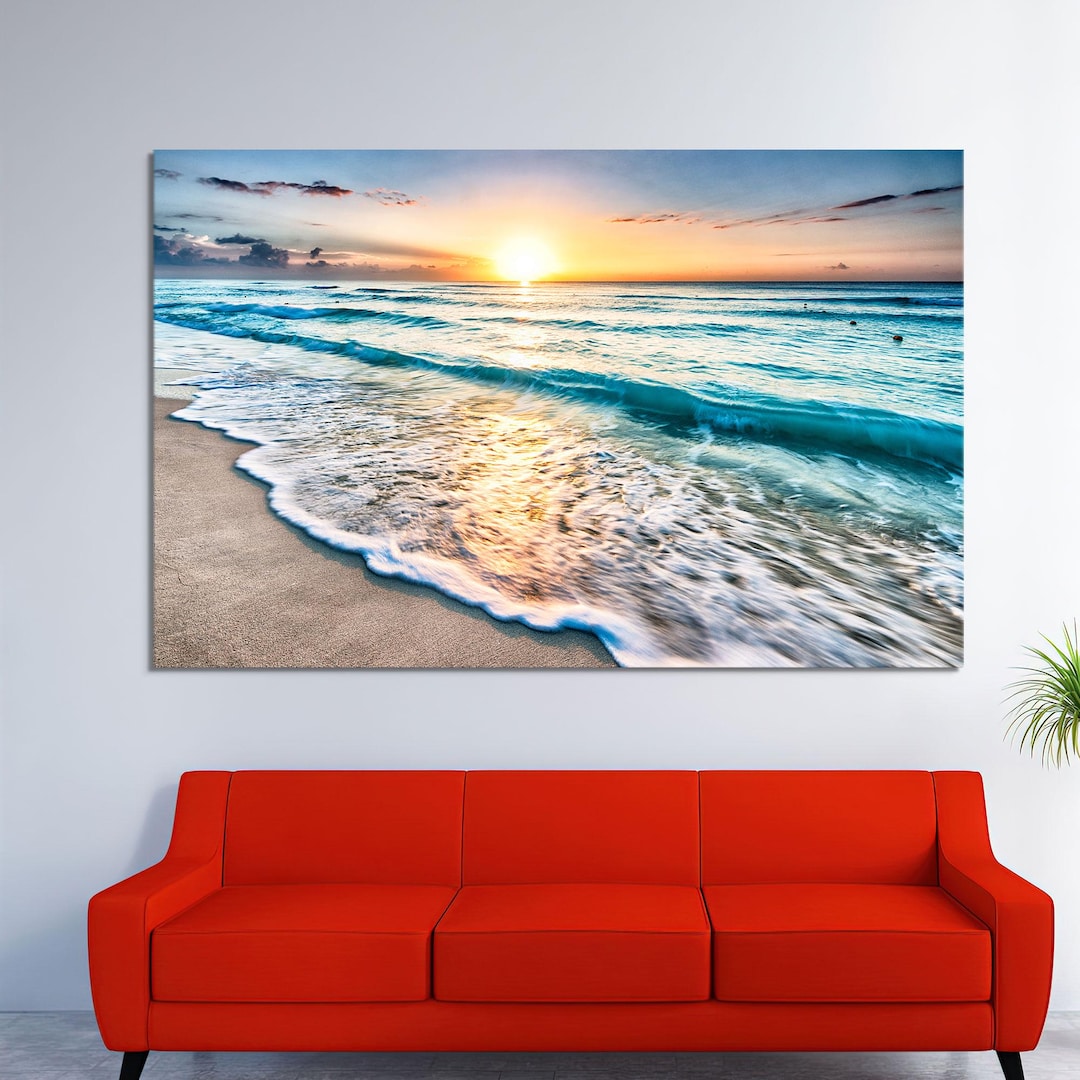 Sunset Ocean Canvas Print: Coastal Landscape Wall Art - Etsy