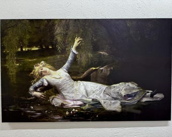 Cabanel Ophelia Canvas Art: Gold Framed Cotton Wall Decor