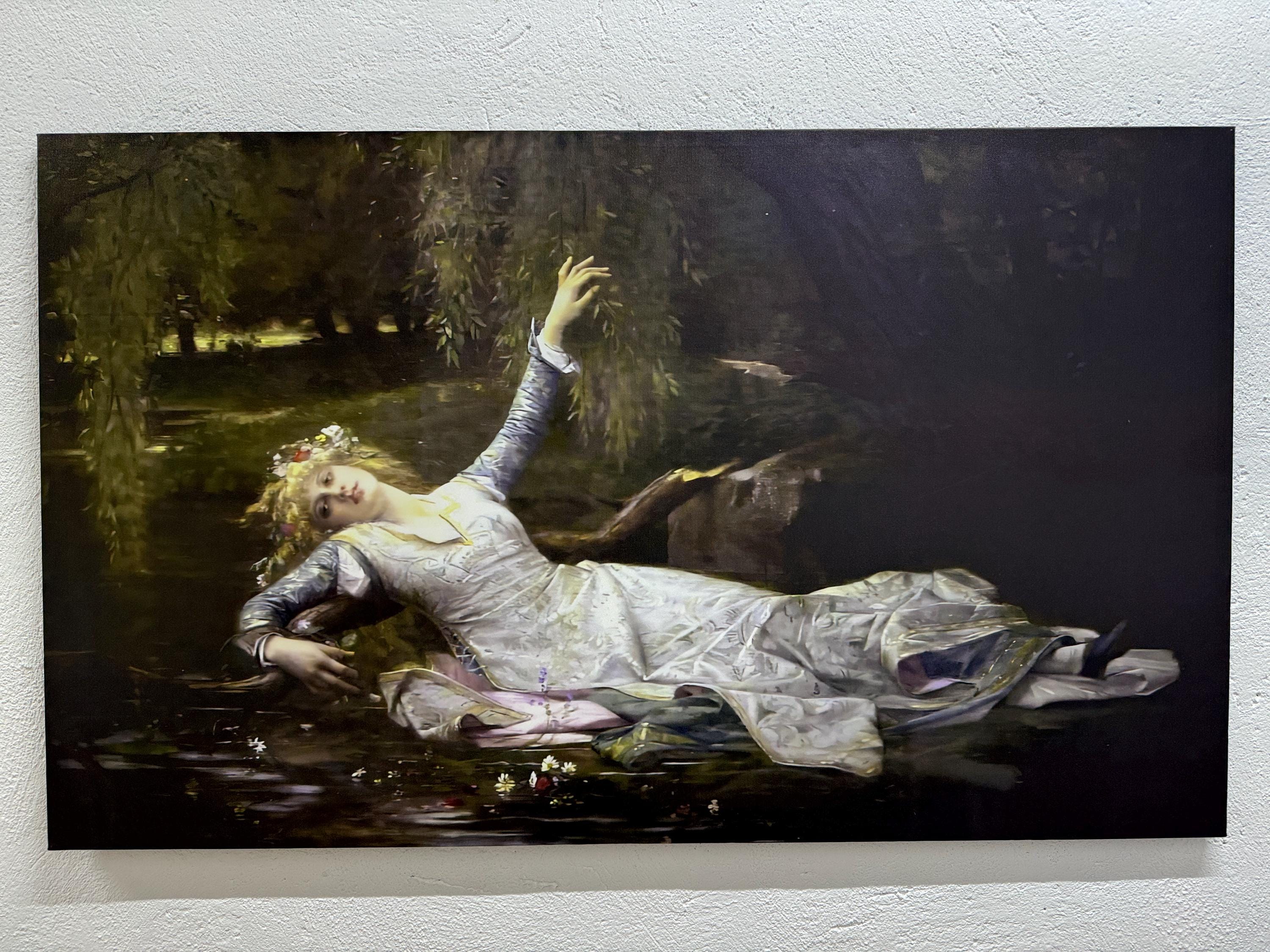 カバネル オフィーリア キャンバスアート：ゴールドフレームのコットン