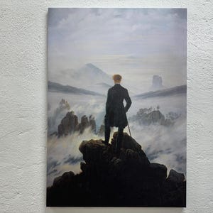 David Friedrich, Classic Canvas Art, Man Canvas Art, Caspar David Poster, Alone Man Canvas Decor, Framed Canvas Art, Alone Man Poster