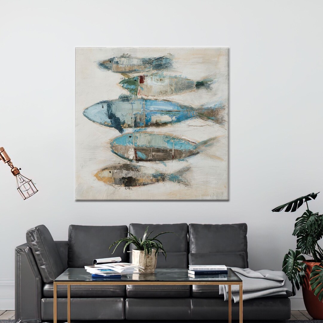 Fish Painting Canvas Print: Modern Animal Wall Hanging - Etsy