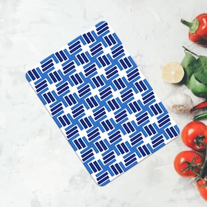 Gift for Mom, Modern Serving Board, Geometric Pattern Serving Board, Luxury Cutting Board, Blue Serving Board, Picnic Cutting Board,