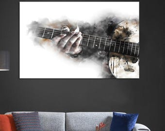 Decor Canvas, Music Canvas Decor, Guitar Canvas Gift, Abstract Guitar Wall Decor, Music Instruments Canvas Gift, Minimalist Wall Art,