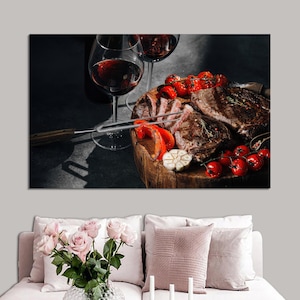 Modern 3D Canvas, Personalized Gift For Dad, Kitchen Food Wall Hanging, Food Wall Hangings, Wine Canvas Poster, Personalized Wedding Gift,