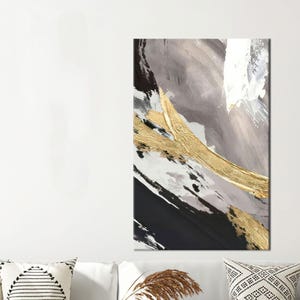 Luxus Marmor Kunst Leinwand, grau und Gold Marmor Leinwand Geschenk, schwarzer Marmor Poster, Alkohol Tinte gedruckt,