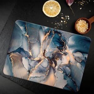 Blue And Orange Painting Serving Board, Blue Tones Chopping Board, Modern Chopping Board, Contemporary Chopping Board, High Quality,