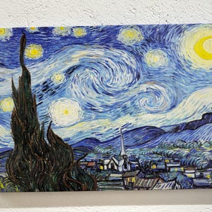 Gwiaździsta Noc Płótno Ścienne - Van Gogh Malarstwo Drukowane, Klasyczna Reprodukcja Sztuki Pięknej, Oprawiona lub Nieoprawiona Dekoracja Domu Prezent
