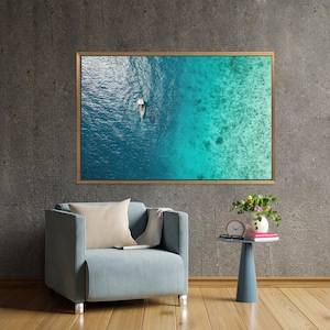 Sea View Canvas Art: Ocean Landscape, Framed Cotton Wall Hanging