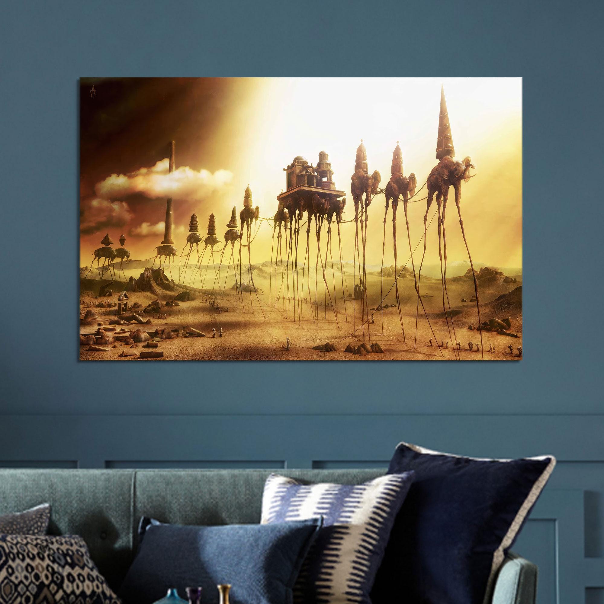 Surreal Camel Canvas Art: Salvador Dali Desert Landscape - Etsy
