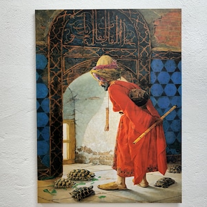 Osman Hamdi&#39;s Tortoise Trainer Canvas Art: Turkish Decor