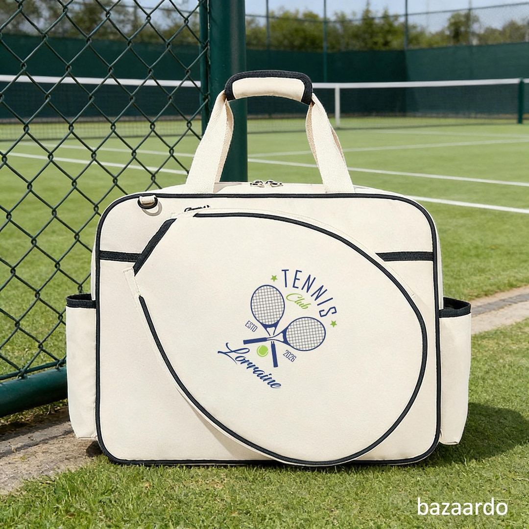 Customized Racket Bag Personalized Tennis Tote, Custom Pattern Racket Bag, Heat Transfer Tote ...