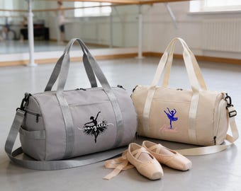 Personalized Dance Bags, Customizable with Name, Weekend Trip Bags, Printed Gym Bags/Luggage Bags, Gifts for Dancers and Gymnasts