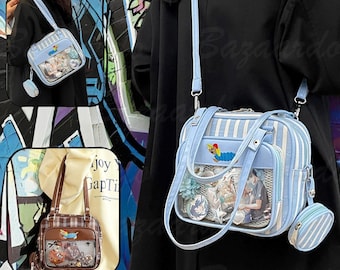 Ita Shoulder Bag, Puppy Ita Bag, Cute Crossbody Bag, Pin Display Bag, Anime Ita Bag, Large Window Display Bag, Birthday Gift